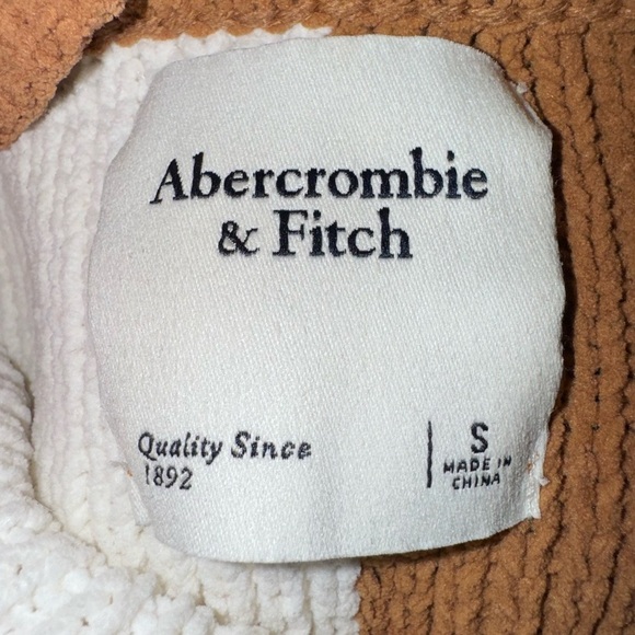 Abercrombie & Fitch Two-Tone off white and rusty light brown sweater size S VGUC - Picture 3 of 8